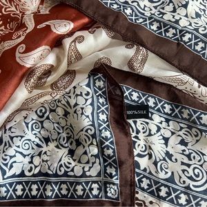 Long rectangular silk scarf